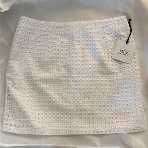 Jack by BB Dakota White Textured Mini Skirt